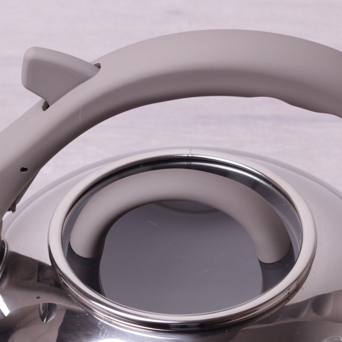 Чайник Kamille 2,8 л со свистком и стеклянной крышкой Серый KM-0687A - фото 2 Чайник Kamille 2,8 л со свистком и стеклянной крышкой Серый KM-0687A - фото 2