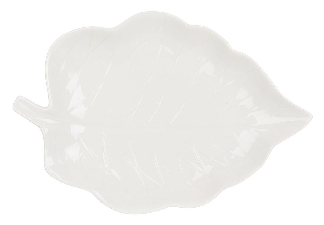 Блюдо порцелянове сервірувальне Лист 29,5x19,7x3 см 2 шт. Білий (988-471) - фото 1 Блюдо порцелянове сервірувальне Лист 29,5x19,7x3 см 2 шт. Білий (988-471) - фото 1
