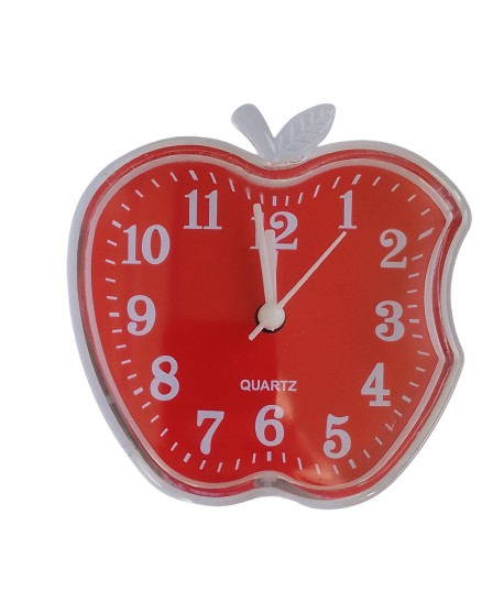 Будильник кварцевый 8805 Яблоко 10х10х4 см Красный (3985В)