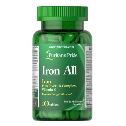 Железо Puritan's Pride Iron All Iron 100 Tablets (01911)