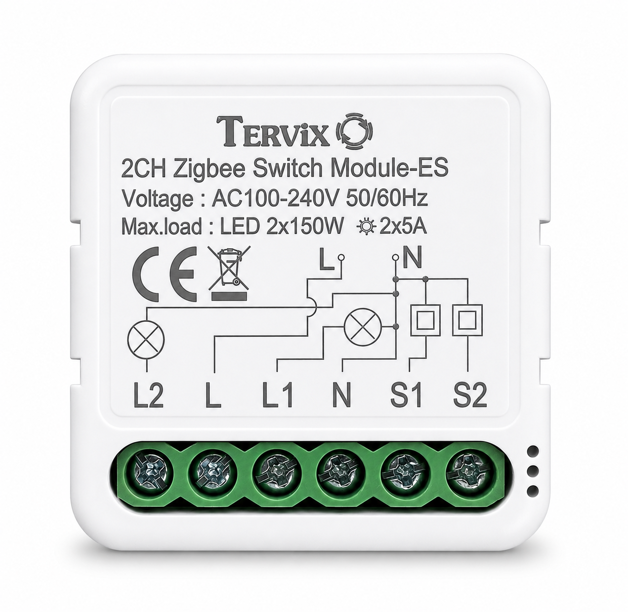 Умный выключатель Tervix Pro Line WiFi Switch 2 клавиши (TRV-433421)