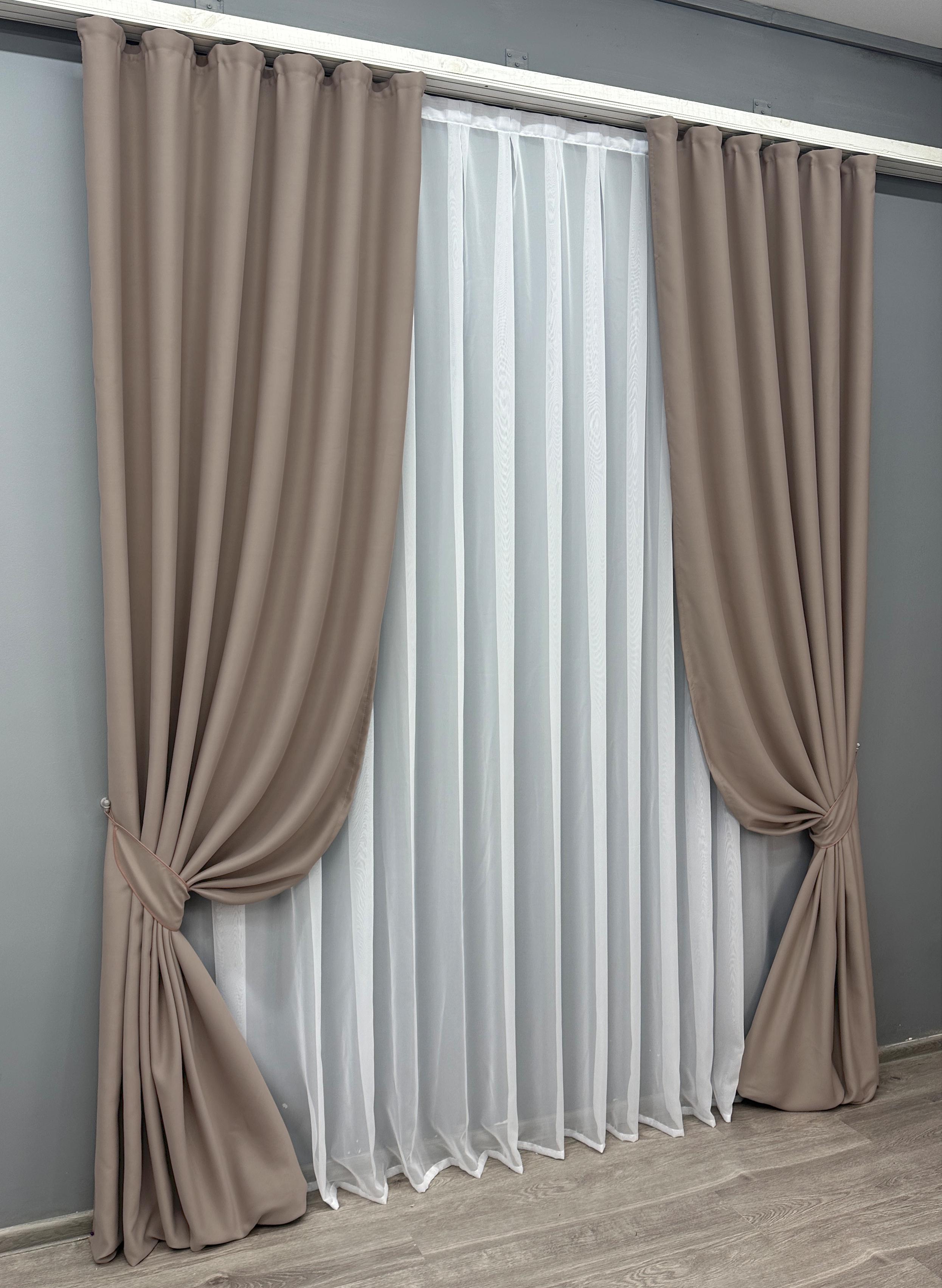 Комплект готовых штор VR-Textil Блэкаут Bagema Rvs №1242ш 150х295 см 2 шт. Какао (33-0624) - фото 2 Комплект готовых штор VR-Textil Блэкаут Bagema Rvs №1242ш 150х295 см 2 шт. Какао (33-0624) - фото 2