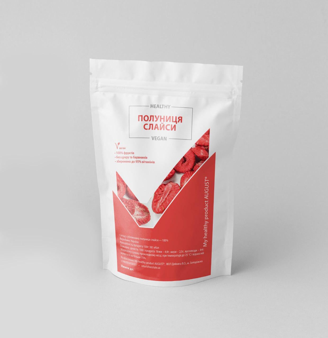 Слайсы My healthy product August Клубника 35 г