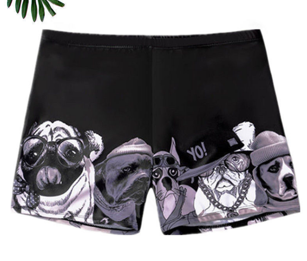 Чоловічі плавки-шорти з малюнком Собаки XL Чорний (22-89-1677-XL)