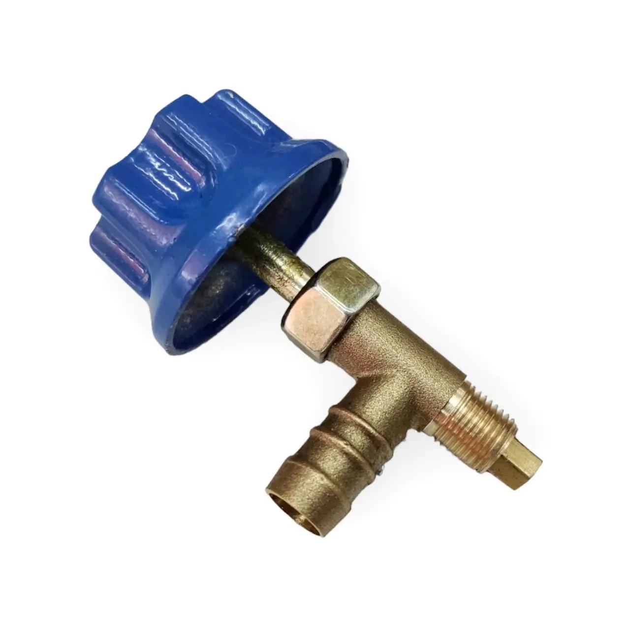 Кран для чавунних газових пальників GB-23 GXD-05E латунний вентиль з різьбленням під балони Золотистий з синім (11814js) Кран для чавунних газових пальників GB-23 GXD-05E латунний вентиль з різьбленням під балони Золотистий з синім (11814js)