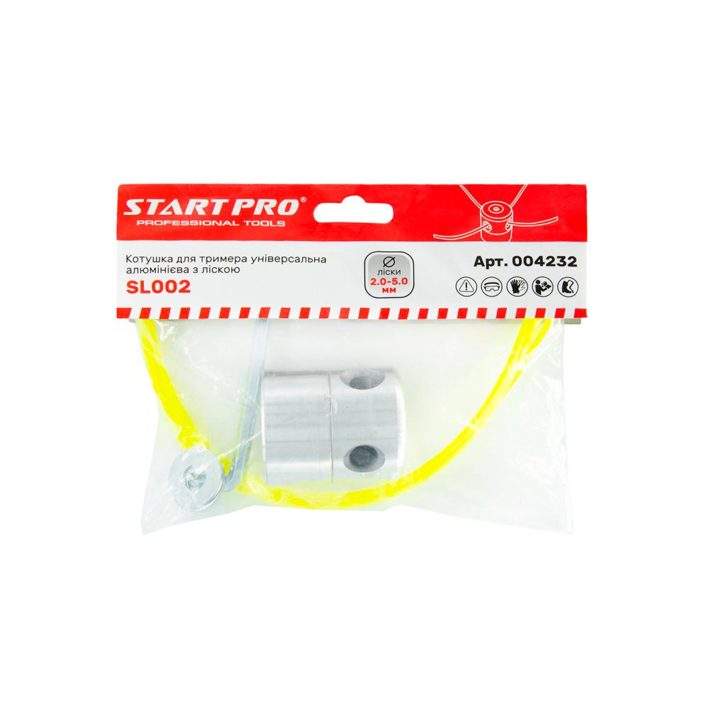 Котушка для тримера універсальна алюмінієва з ліскою START PRO SL002 - фото 2 Котушка для тримера універсальна алюмінієва з ліскою START PRO SL002 - фото 2