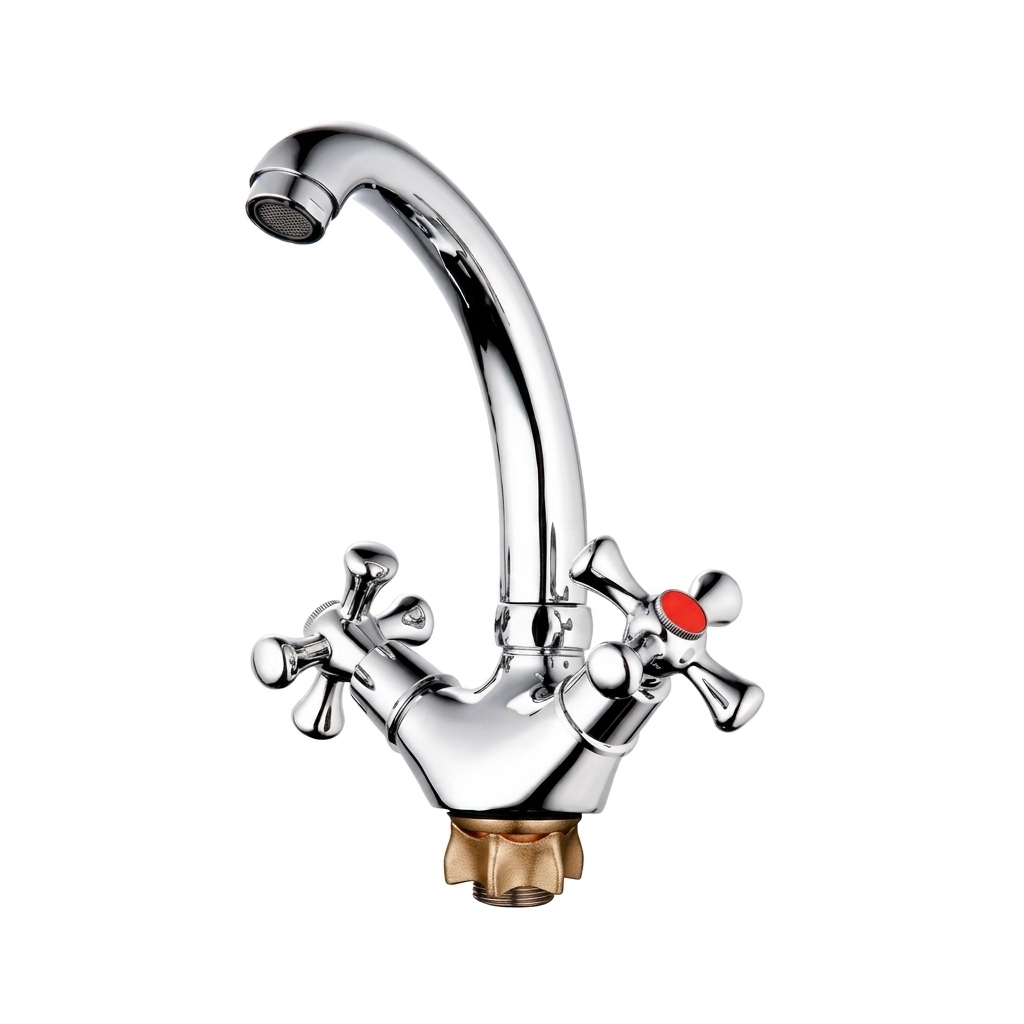 Змішувач для раковини MIXXUS TLC4-827 двовентильний Хром (MI6497)