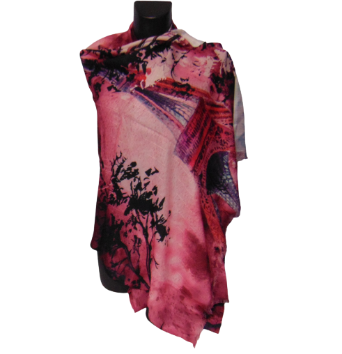 Шарф Benay 02 Эйфелева башня Розовый (1749104928)