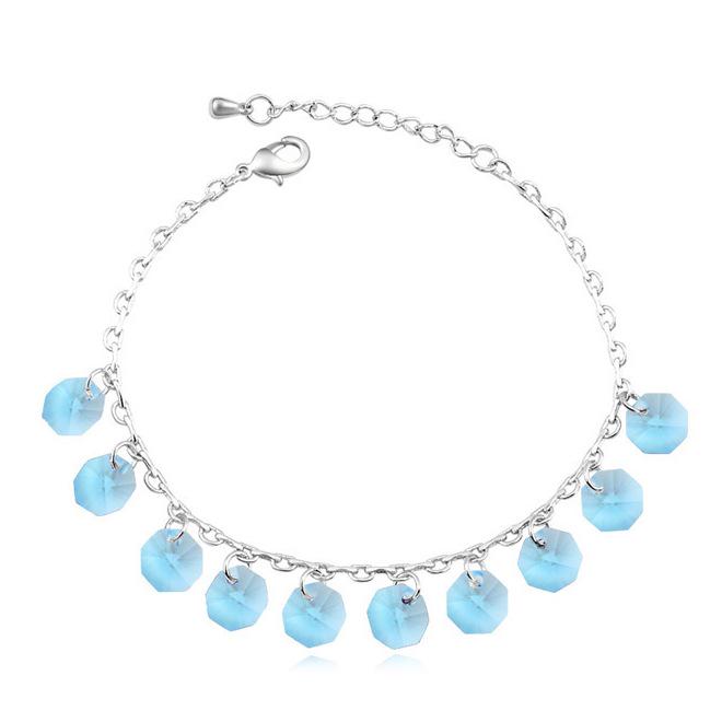 Браслет на ногу с кристаллами Сваровски 14089 Italina Голубой