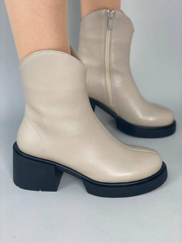 Ботинки женские кожаные зимние р. 41 Бежевый (8905з/41)