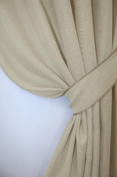 Комплект на кухню штори/ламбрекен льон 200х250 см Бежевий (039к) - фото 4 Комплект на кухню штори/ламбрекен льон 200х250 см Бежевий (039к) - фото 4