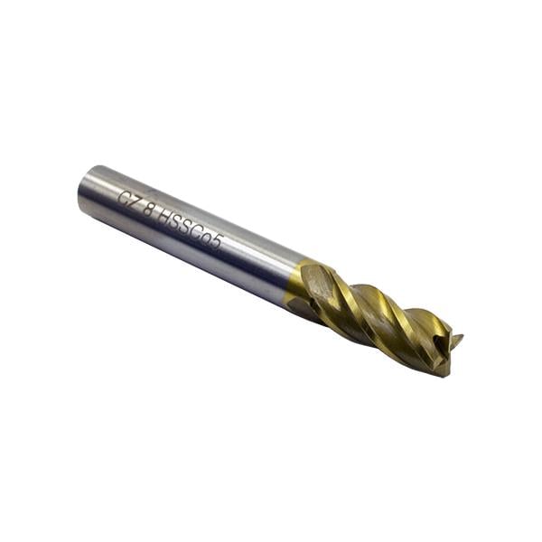 Фреза по металлу концевая твердосплавная легированная кобальтом P6M5K5 Ø 8,0 мм х Z4 (CZ HSS Co5)
