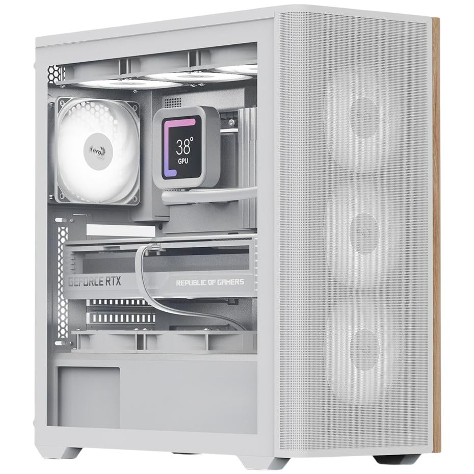 Корпус для ПК AeroCool D501A-G-WT-v2 Midi-Tower no PSU ATX/MicroATX/Mini-ITX ARGB White (ACCM-DS01043.21)