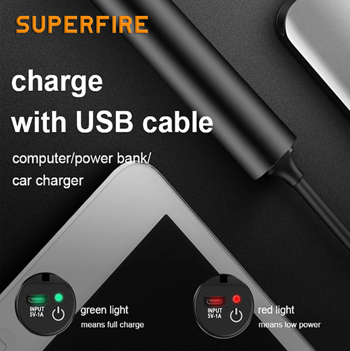 Фонарь SuperFire ультрафиолетовый аккумуляторный 800 mAh (S11-H) (S11-H) - фото 6