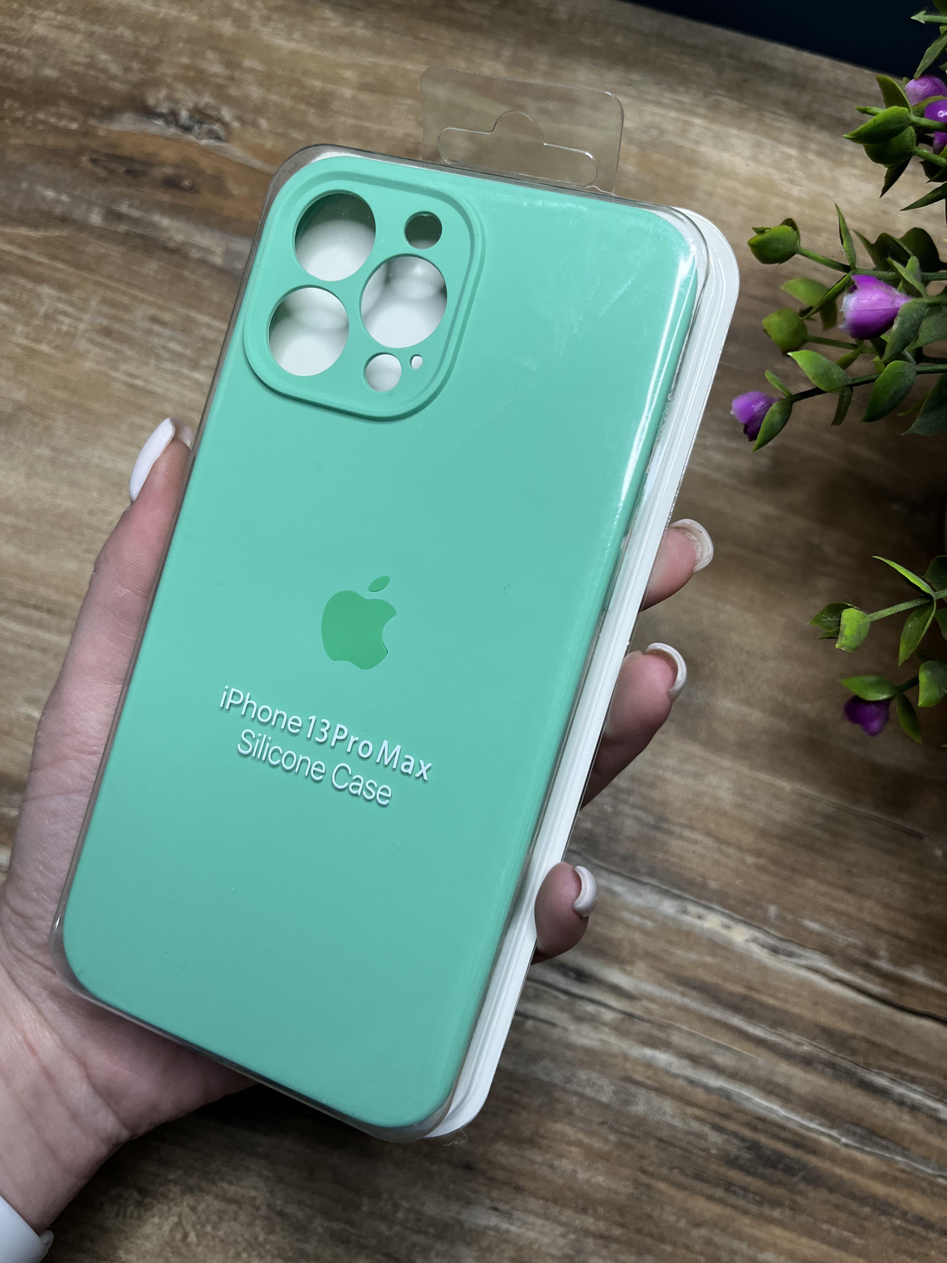 Чехол накладка на iPhone (Айфон) 13 Pro Max закрытый низ и закрытая камера silicone case full camera Apple
