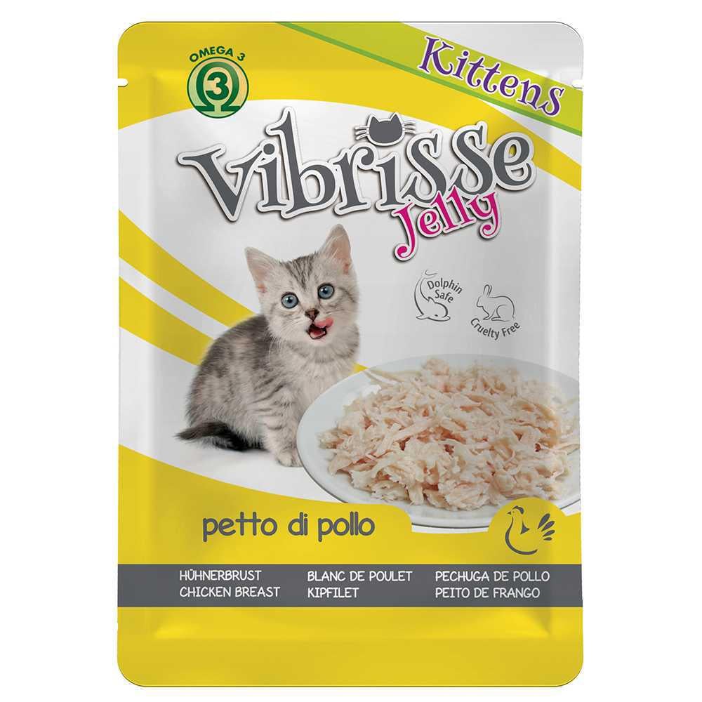 Блок паучів для кошенят Croci Vibrisse Kitens з курячою грудкою в желе 18х70 г