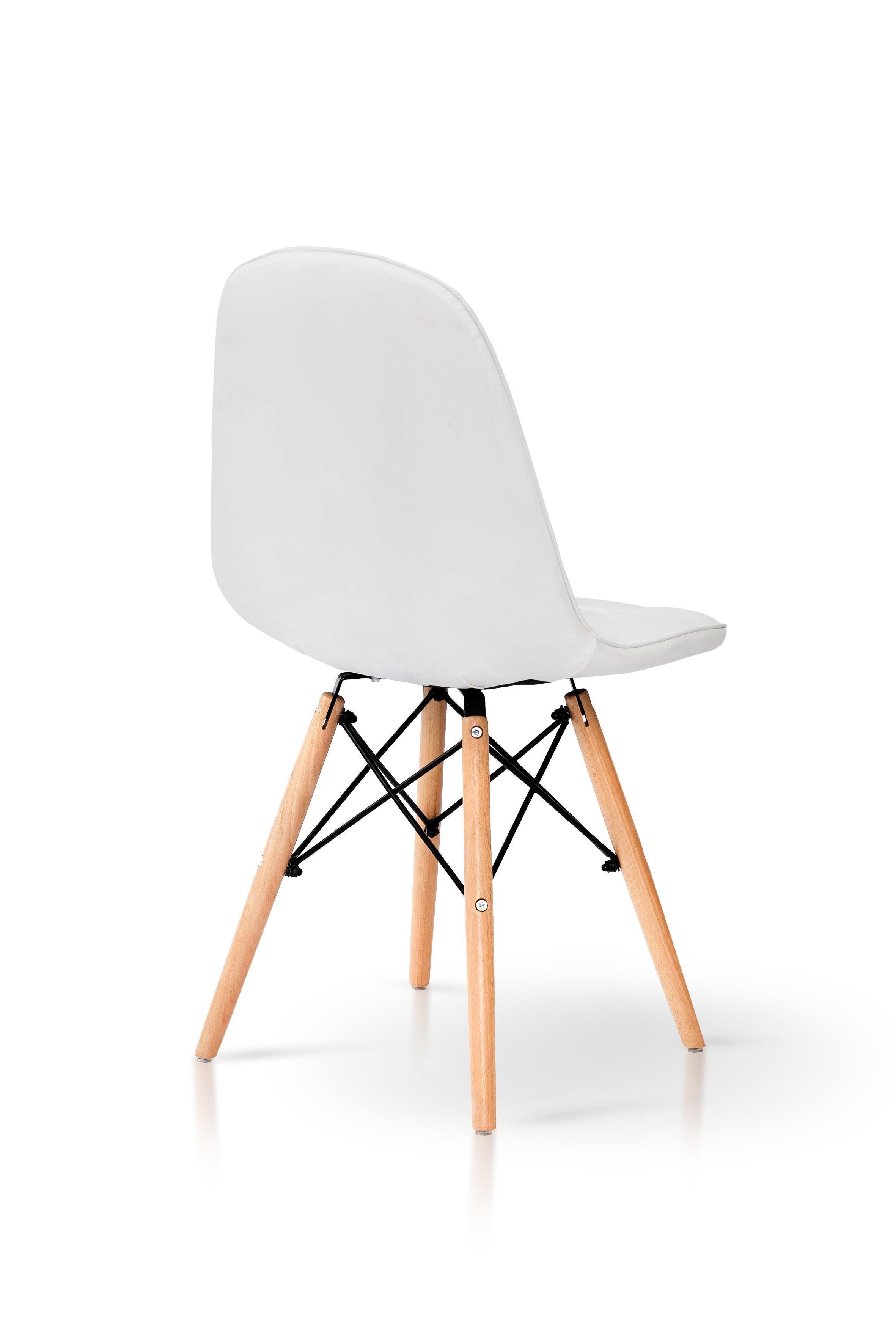 Стілець для кухні та вітальні Джастін Justin шкірзам 460х840х500 мм Білий (GAА0050649) - фото 3