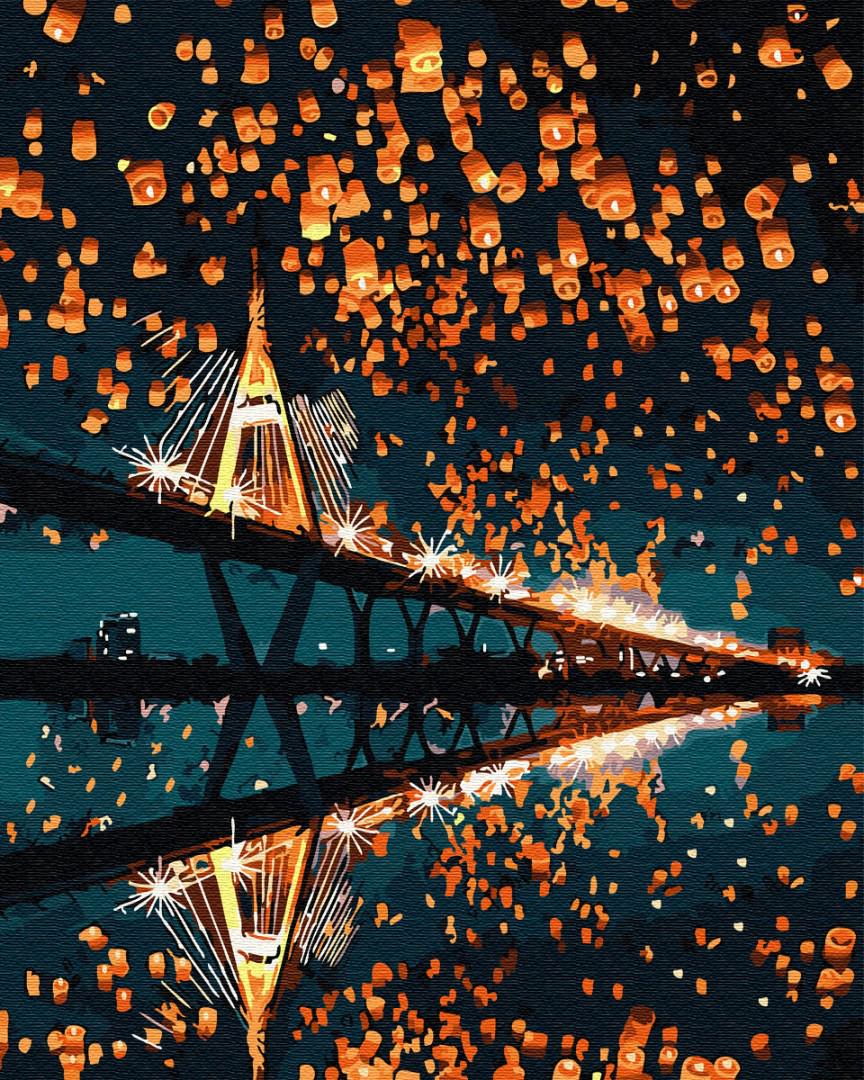 Картина по номерам Brushme Небесные фонарики 40х50 см (GX30565) Картина по номерам Brushme Небесные фонарики 40х50 см (GX30565)