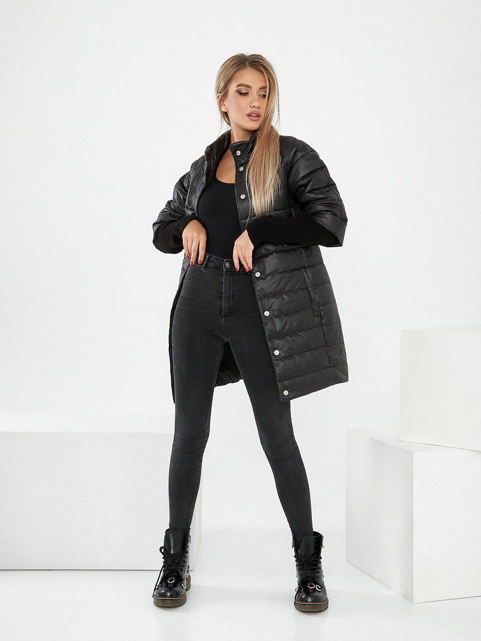 Куртка демисезонная Khan с трикотажными отстегивающимися рукавами р. 42 Черный (Kh205/2)