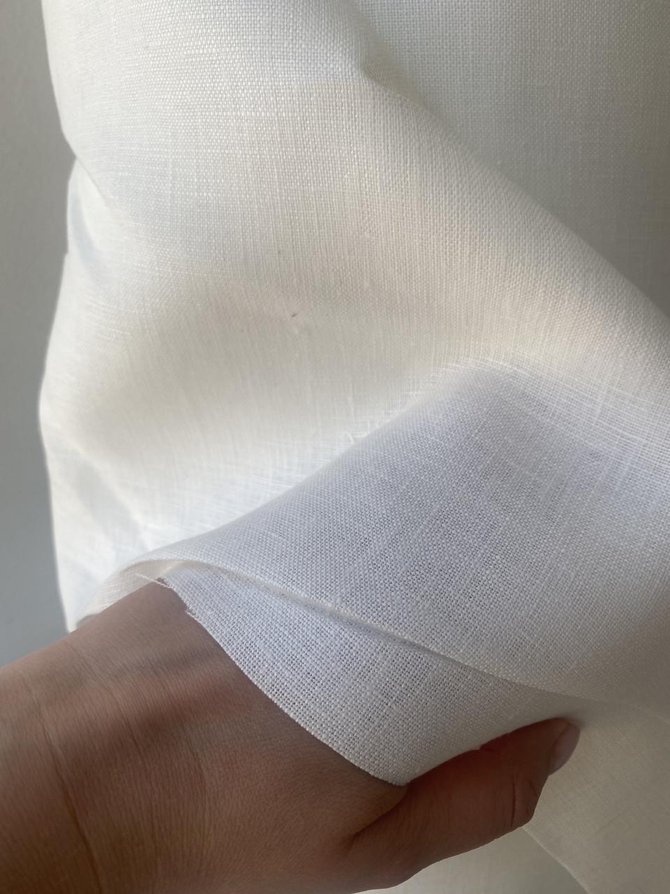 Ткань Linen Plus скатерна 100% лен Белый с молочным отливом 0/0 - фото 9