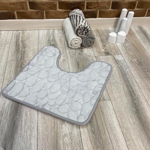 Набор ковриков в ванную и туалет Stone Premium Memory Foam 3в1 80х50/60х40/60х50 см Светло-серый (NK3S0002) - фото 5 Набор ковриков в ванную и туалет Stone Premium Memory Foam 3в1 80х50/60х40/60х50 см Светло-серый (NK3S0002) - фото 5