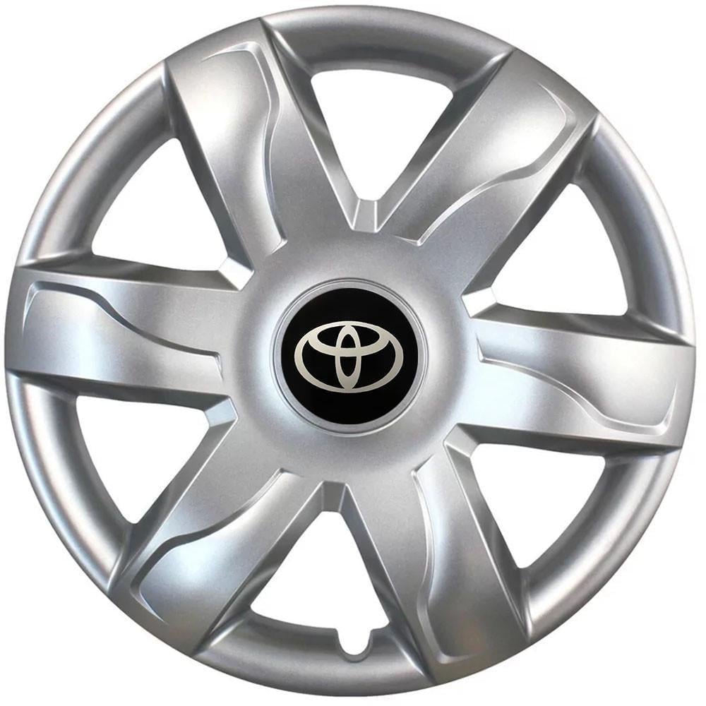 Колпаки SJS 318 с логотипом Toyota R15 4 шт. Серебристый (2654558307)