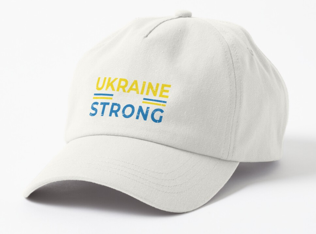 Кепка унисекс Malfini с патриотической надписью "Ukraine strong" Белый (УКР218К-2)