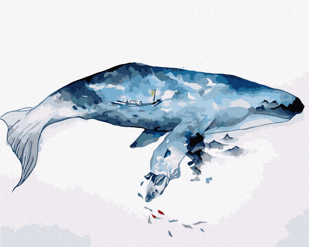 Картина за номерами Brushme Синій кит 40x50 см (GX9950)