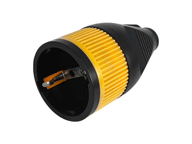 Гнездо прямое Lemanso LMA3326 с фиксатором с заземлением Черный (6429)