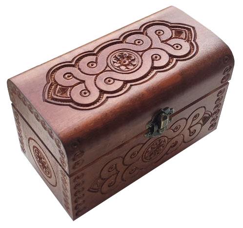 Шкатулка резная ручной работы 8х16 см (00053)