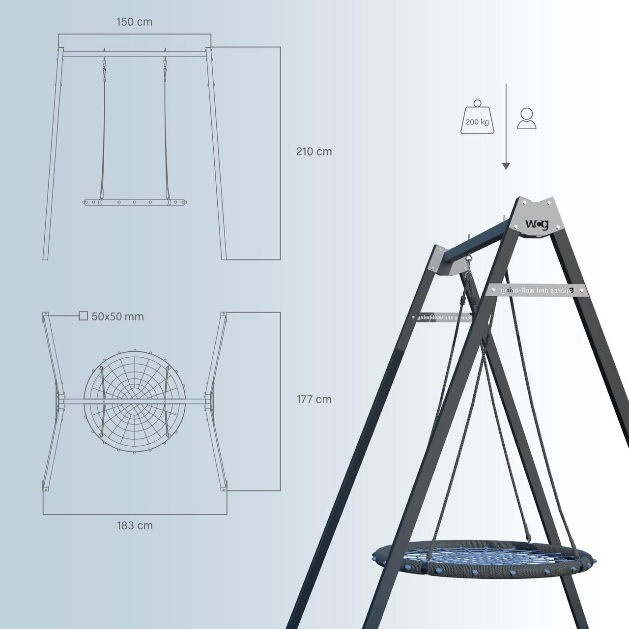 Каркас для дитячої гойдалки WCG 1 Play Frame з гойдалкою пластикова Blow (2525808611_tren_2) - фото 4
