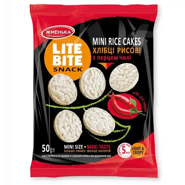 Хлебцы рисовые с перцем чили Жменька LiteBite 50 г (4820152182845)