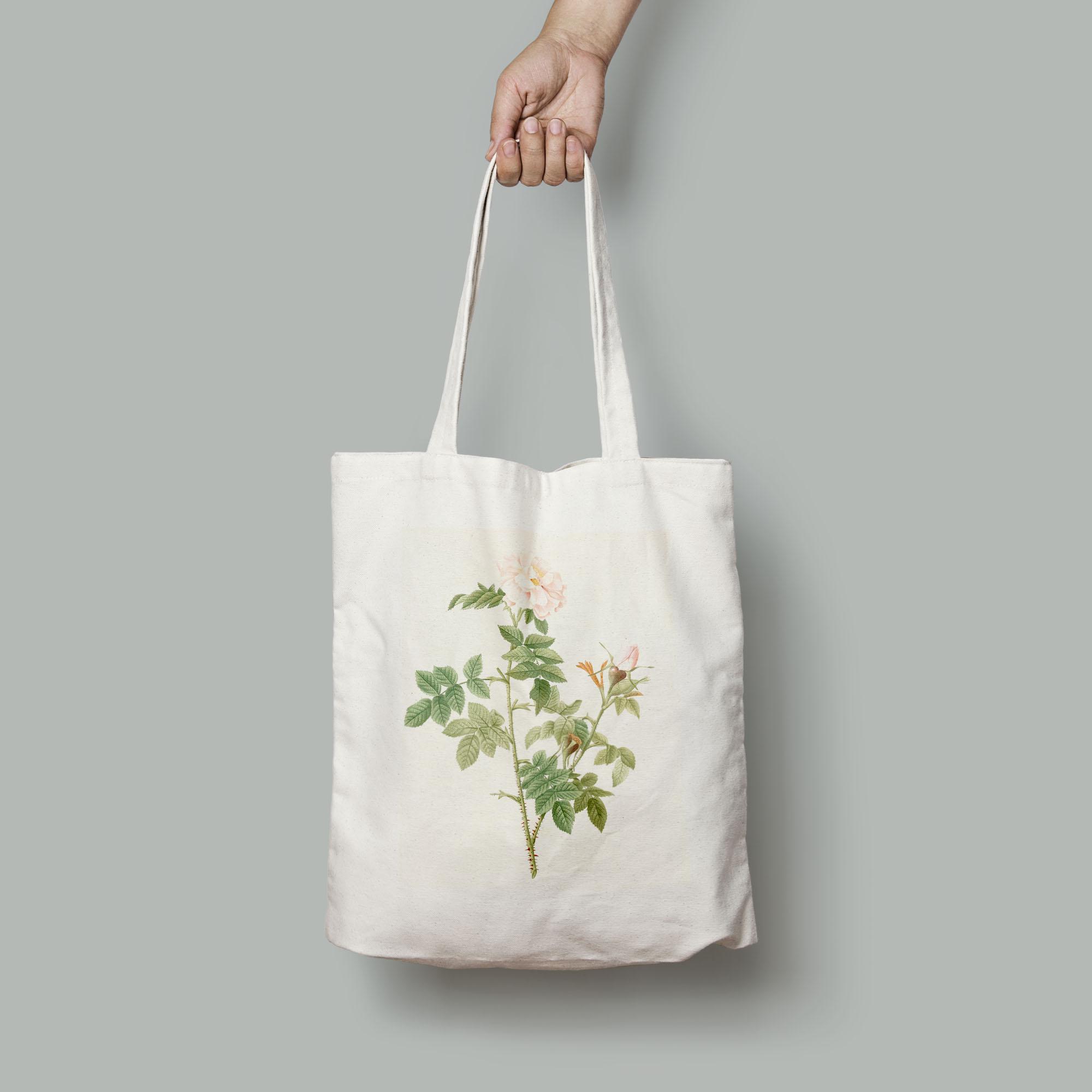 Эко-сумка шопер Винтажная акварельная Роза рощевая  (Flowers1921015_Bag)