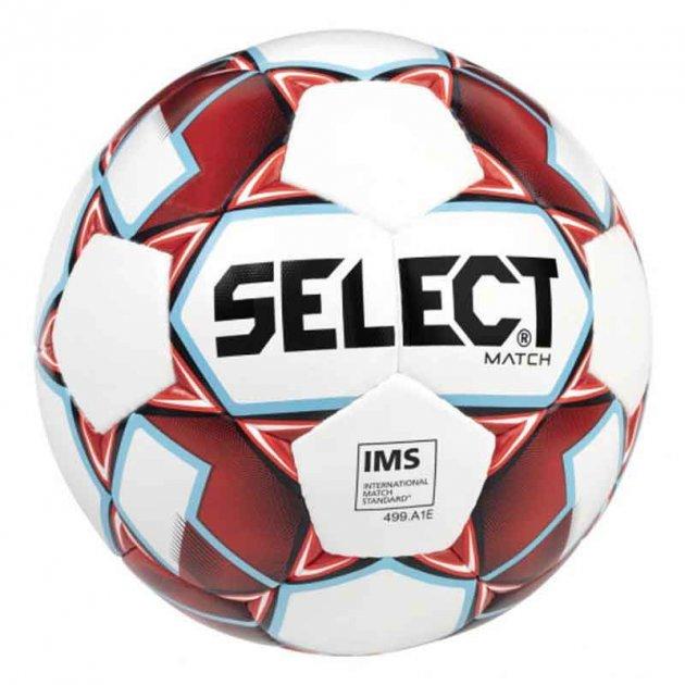 М'яч футбольний Select Match IMS Уні р. 5 Біло-червоний (387534-018 5)