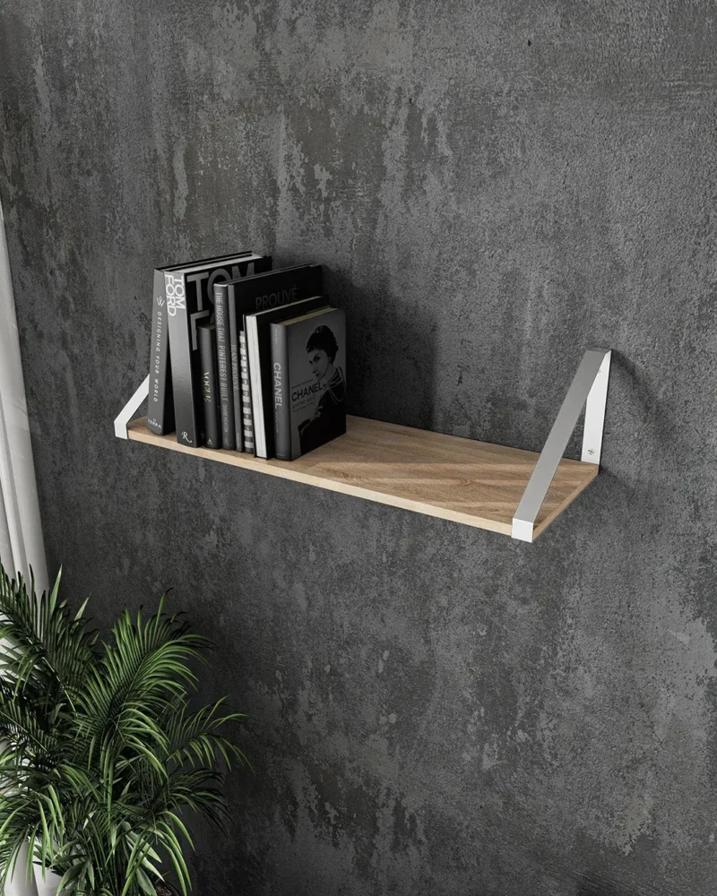 Полиця XT28 настінна для книг та декору | стиль Лофт 800х290х210 мм ДСП 16 мм Дуб Сонома/Білий (20364800)