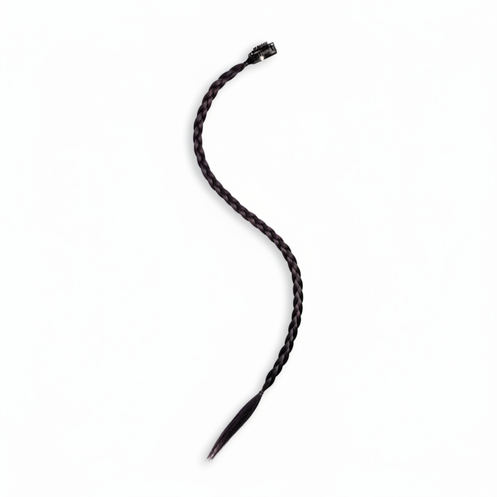 Коса накладна тонка на шпильці канекалон 45 см Брюнет (K0864-1)