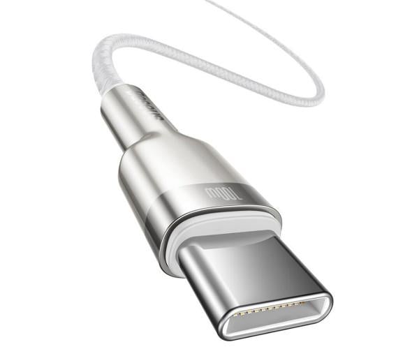 Кабель Baseus Cafule CATJK-D02 Type-C-Type-C Data 5 A 100 W 2 м White - фото 2