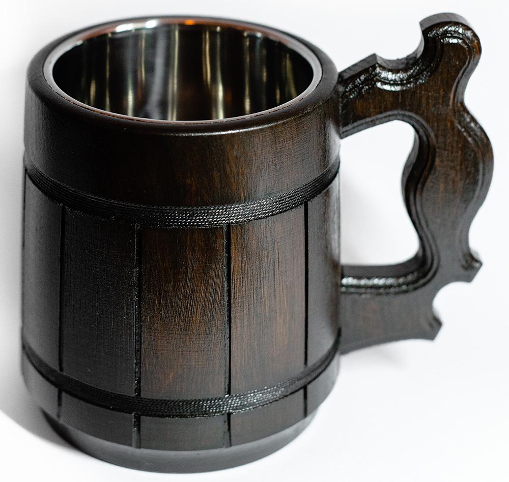 Кухоль дубовий ручної роботи з нержавіючою серединою - фото 2 Кухоль дубовий ручної роботи з нержавіючою серединою - фото 2