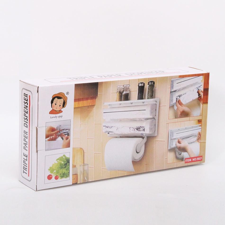 Кухонный держатель Triple Paper Dispenser для бумажных полотенец/пищевой пленки/фольги - фото 4