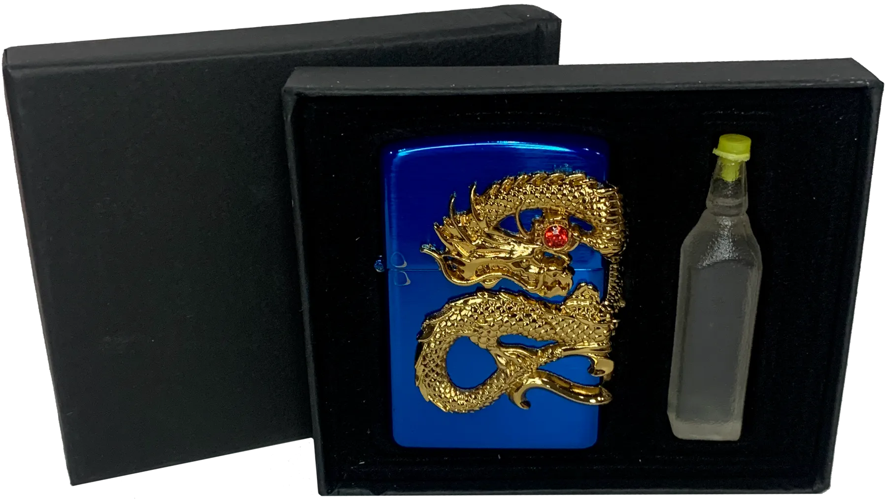 Зажигалка Дракон бензиновая в подарочной коробке и баллончик бензина