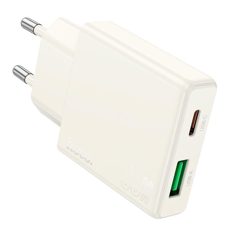 Зарядное устройство сетевое Hoco Biscuit charger N45 30 Вт USB/USB-C Белый Зарядное устройство сетевое Hoco Biscuit charger N45 30 Вт USB/USB-C Белый