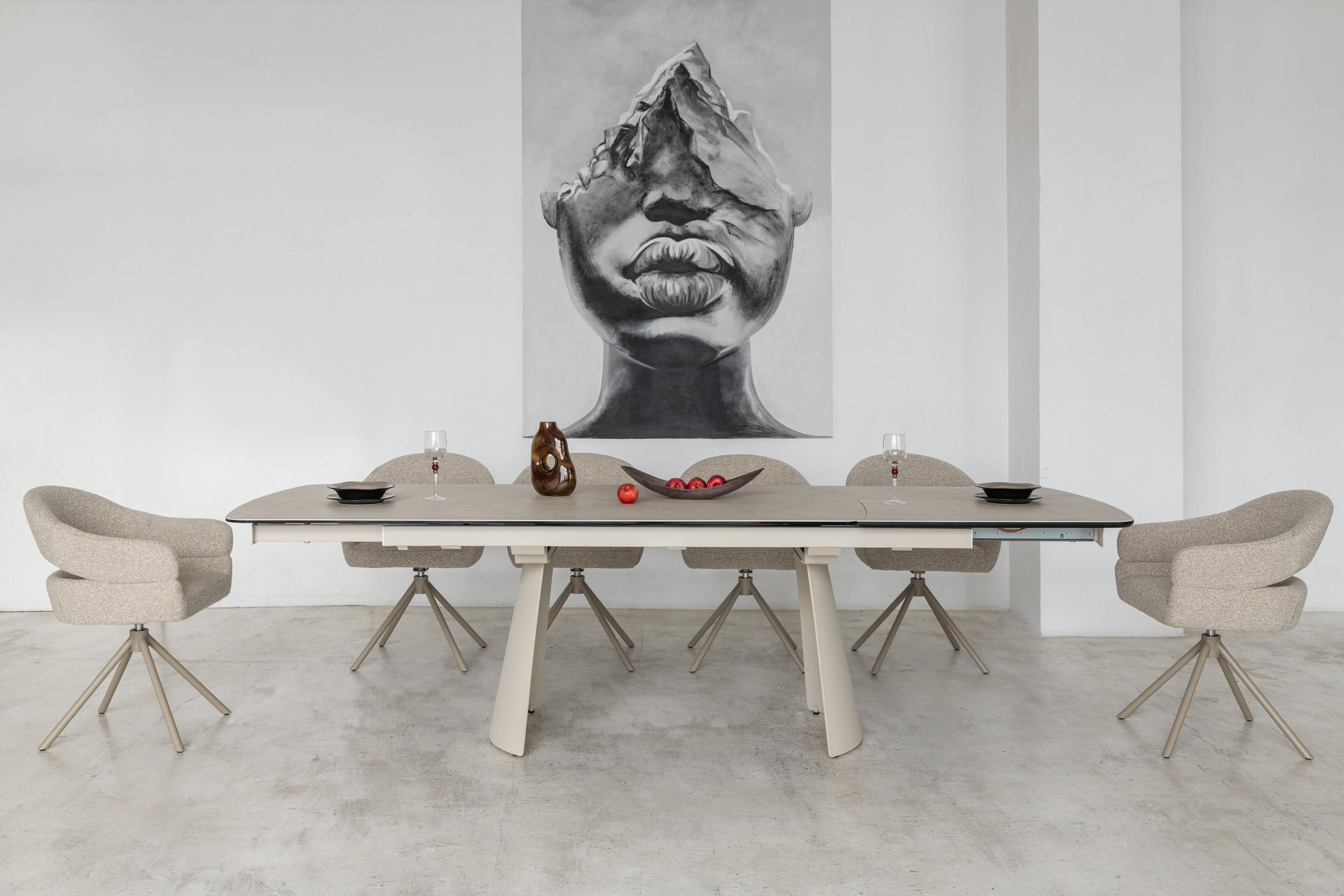 Обідній стіл розсувний Vetro Mebel Вольтерра 2000/2800х1000x760 мм Делікато бежевий/Бежевий (TML-1305) - фото 6 Обідній стіл розсувний Vetro Mebel Вольтерра 2000/2800х1000x760 мм Делікато бежевий/Бежевий (TML-1305) - фото 6