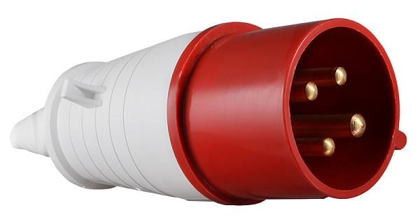 Силовая вилка АСКО ОП 024 3P+PE 32А 400 В переносная IP44 Красный (A0080010005)
