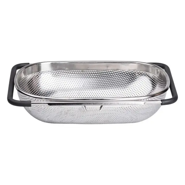 Друшляк-сито прямокутний Zhongjing з нержавіючої сталі 34х23,5х9 см Срібний (147-107- HP-19-17)