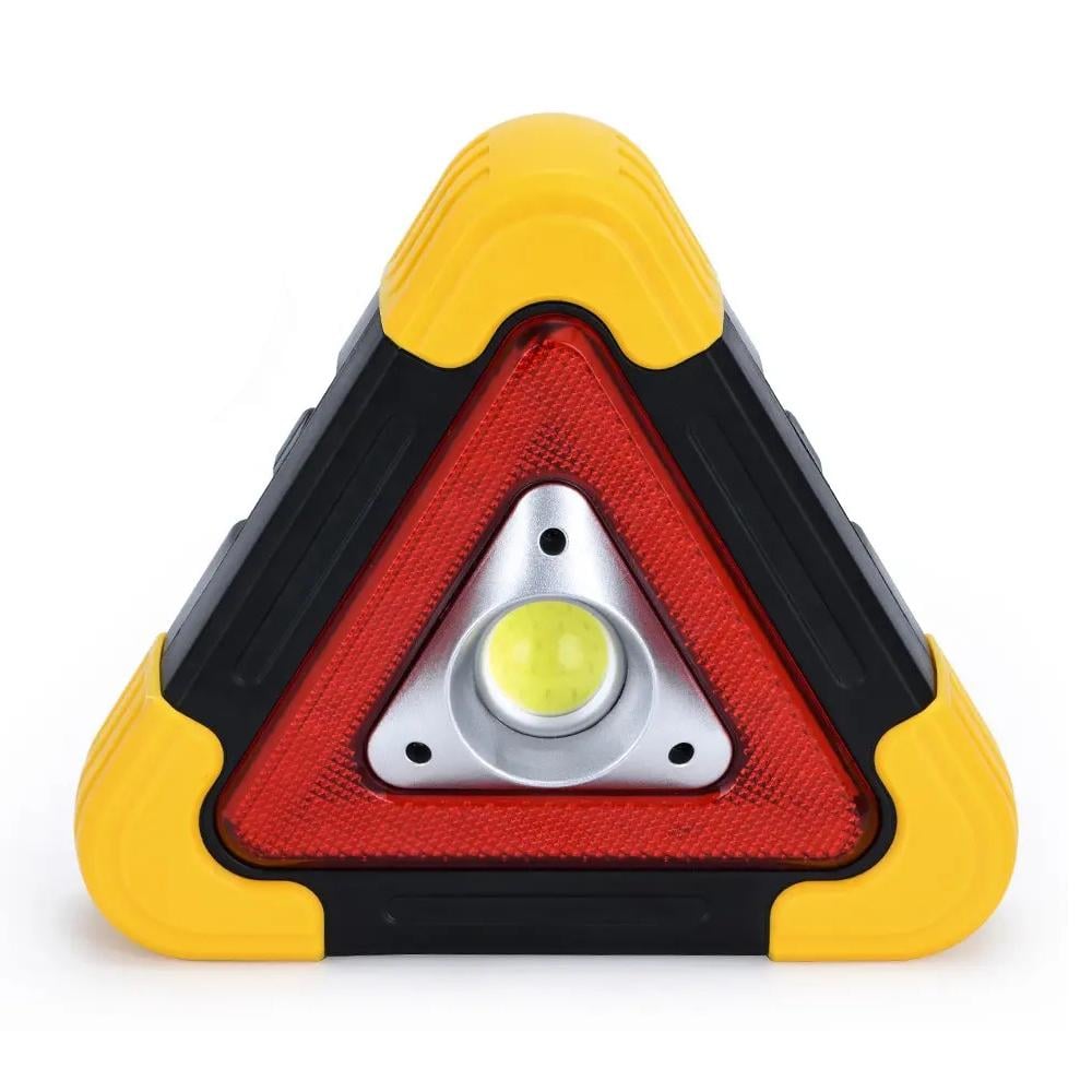 Знак аварійної зупинки 3в1 2200 mAh акумуляторний LED із сонячною зарядкою та повербанк для USB заряджання телефону Червона (b5dffaa7)