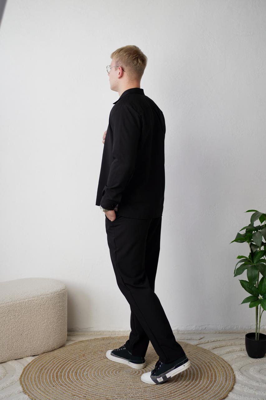 Костюм мужской классический Tiar A0126 рубашка/штаны L Черный (A0126/2) - фото 5