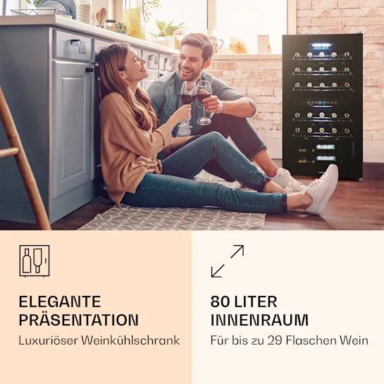 Холодильник для вина KLARSTEIN Shiraz 29 Duo 5-22°C 2 зони 29 пляшок 80 л (10035846) - фото 4 Холодильник для вина KLARSTEIN Shiraz 29 Duo 5-22°C 2 зони 29 пляшок 80 л (10035846) - фото 4