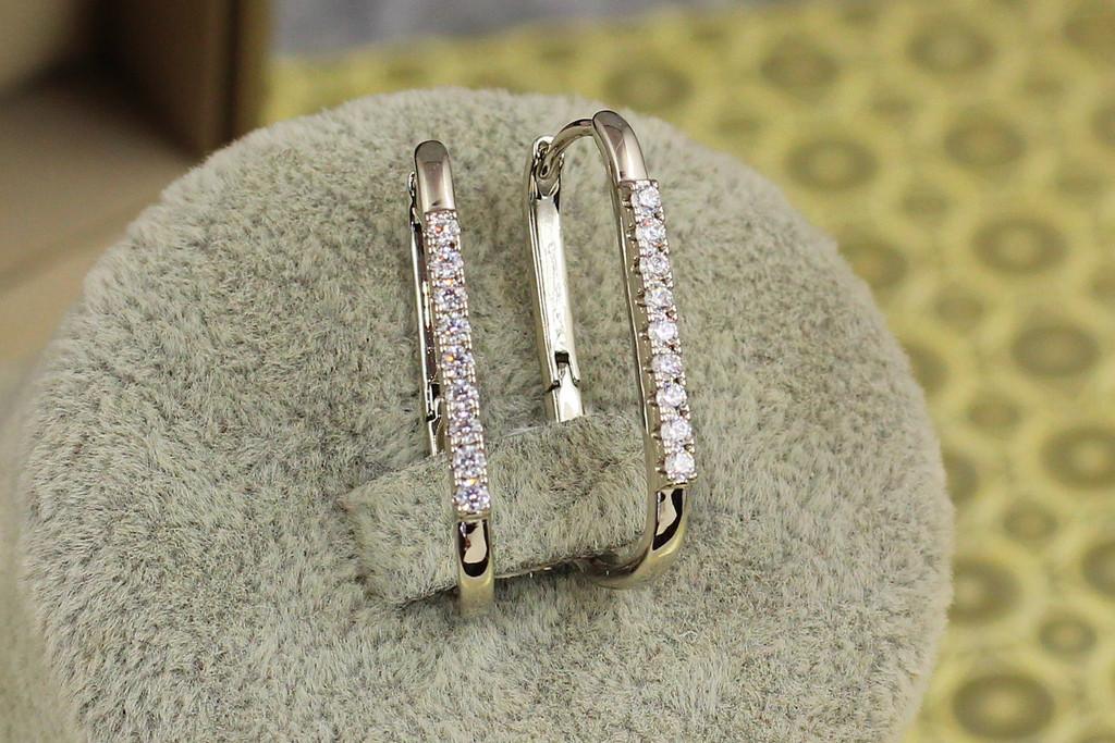 Серьги Xuping Jewelry квадратная дорожка камни посередине 2,7 см Серебристый (2266762363)