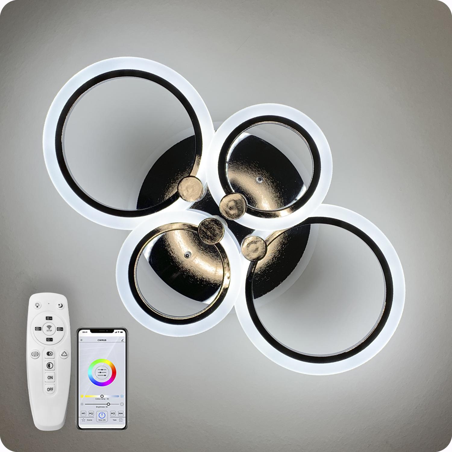 Люстра світлодіодна 517 Dlight 3color з пультом 80 Вт Хром (01530) - фото 2 Люстра світлодіодна 517 Dlight 3color з пультом 80 Вт Хром (01530) - фото 2