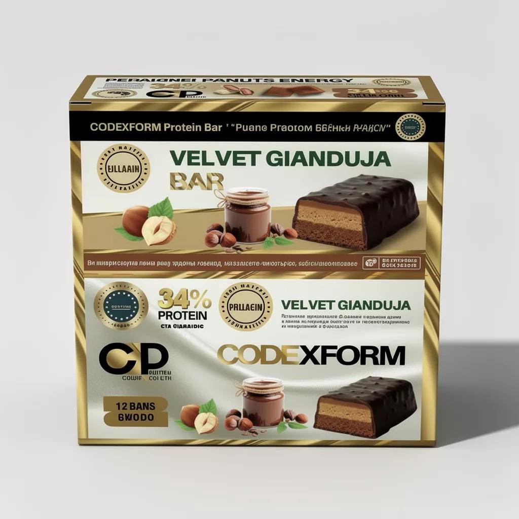 Батончик протеиновый CODExFORM Velvet Gianduja без сахара 34% белка 12 шт. (2934805024) - фото 2 Батончик протеиновый CODExFORM Velvet Gianduja без сахара 34% белка 12 шт. (2934805024) - фото 2